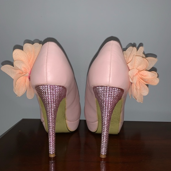 Kvoll Platform High Heel Flower pink Pumps crystal - Picture 3 of 4